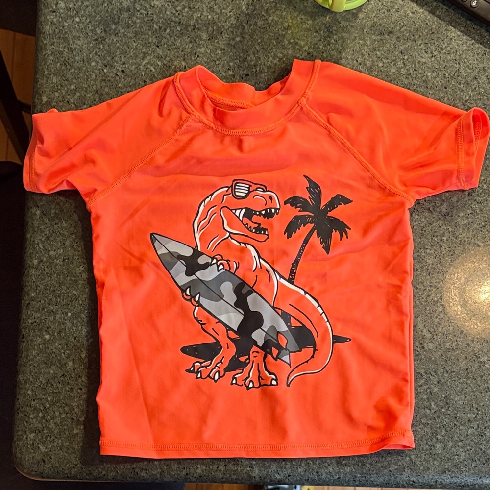 Jumping Beans Orange Dino Rashguard
